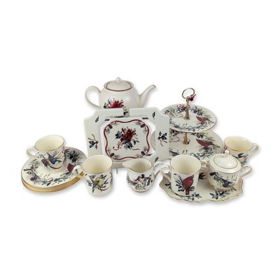 Sale Photo Thumbnail #416: 14pc Lenox Porcelain Tea and Dessert Service Set, Winter Greetings