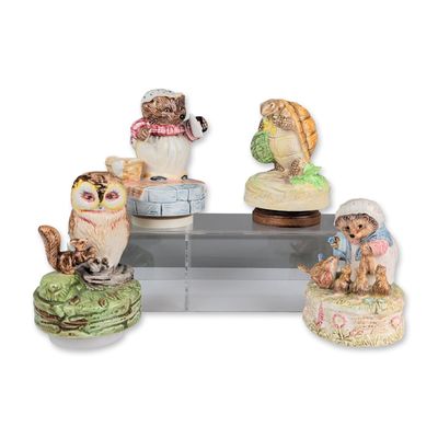 Sale Photo Thumbnail #130: 4pc Schmid Beatrix Potter Musical Ceramic Figurines