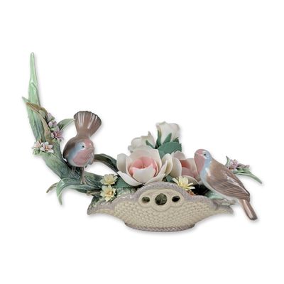 Lladro Floral Serenade Porcelain Bird Figurine 1001877