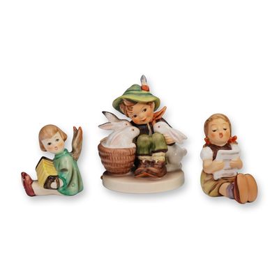 Sale Photo Thumbnail #112: 3pc Goebel Hummel Figurines, Playmates, Music and Angel