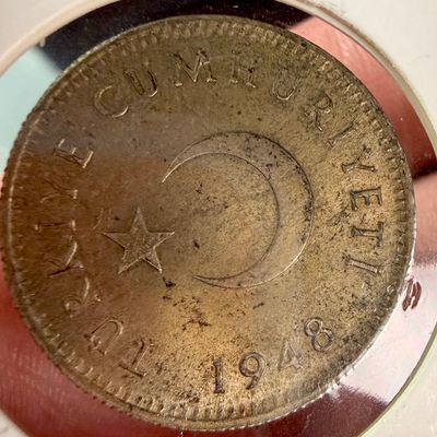 TR 1948 1 Lira Silver Coin