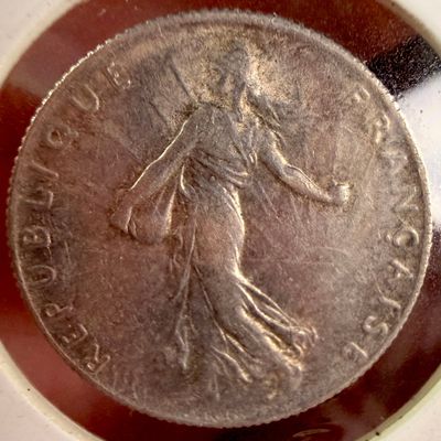 FR 1918 Silver 50 Centimes Coin