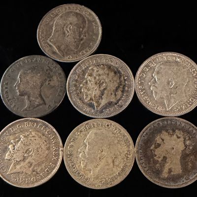 Sale Photo Thumbnail #196: A Collection of UK Silver Threepence Coins 1864-1921