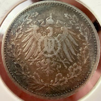 Sale Photo Thumbnail #178: German Empire 1905 E Silver 1/2 Mark Coin