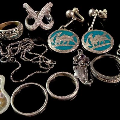 Tiffany and Co Key & Assortment of Sterling Silver Jewelry and Accessories I