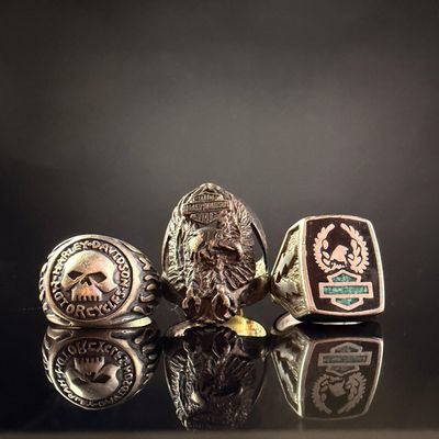 Sale Photo Thumbnail #104: A Trio of Harley-Davidson Sterling Silver Rings