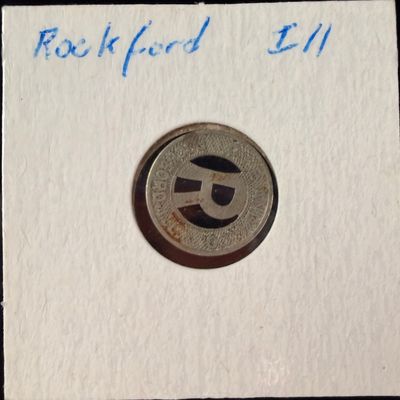 US Rockford, IL Transportation Token, White Metal