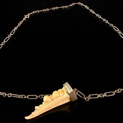 Sterling Silver Victorian Crab Claw Pendant Necklace