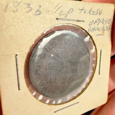 1833 Upper Canada 1/2 Penny Token