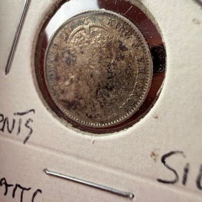 1910 Straits Settlements Silver 5 Cents Coin