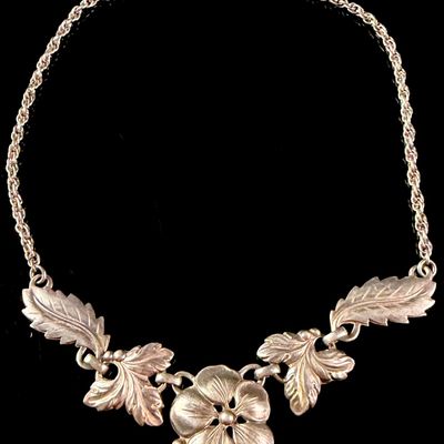 Sale Photo Thumbnail #172: Sterling Silver Floral Festoon Necklace