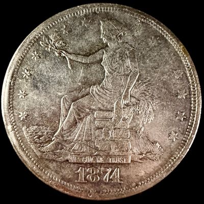 US 1874-S Silver Trade Dollar