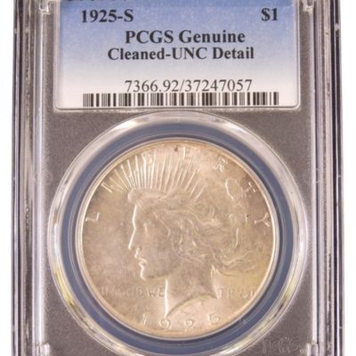 Sale Photo Thumbnail #69: 1925-S Peace Dollar UNC Details PCGS