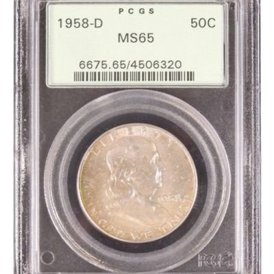 Sale Photo Thumbnail #25: 1958-D Franklin Half Dollar MS65 PCGS
