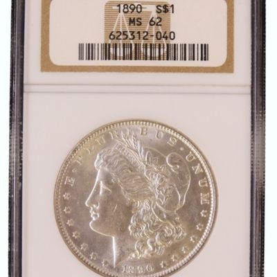 Sale Photo Thumbnail #50: 1890 Morgan Dollar MS62 NGC