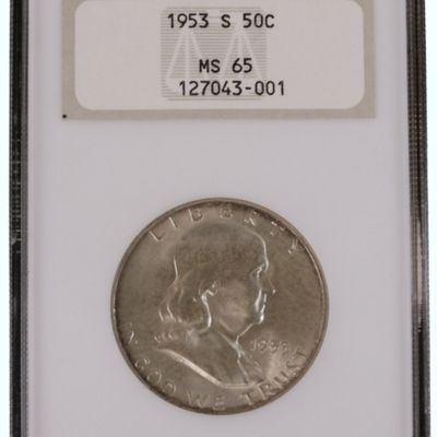 Sale Photo Thumbnail #221: 1953-S Franklin Half Dollar MS65 NGC