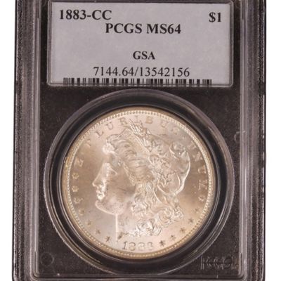 Sale Photo Thumbnail #42: 1883-CC GSA Morgan Dollar MS64 PCGS