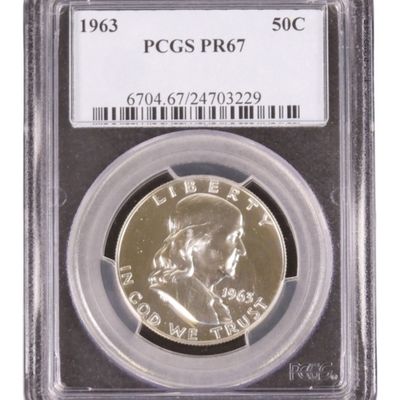 Sale Photo Thumbnail #21: 1963 Franklin Half Dollar PF67 PCGS