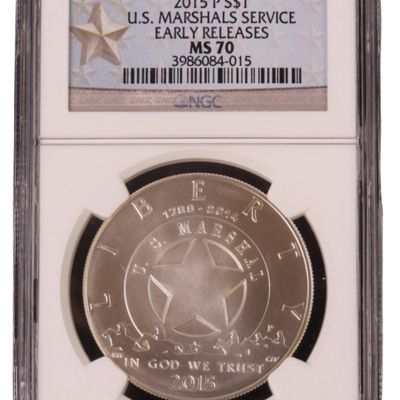 Sale Photo Thumbnail #272: 2015-P US Marshals Commem $1 MS70 NGC