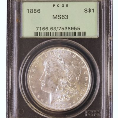 Sale Photo Thumbnail #46: 1886 Morgan Dollar MS63 PCGS