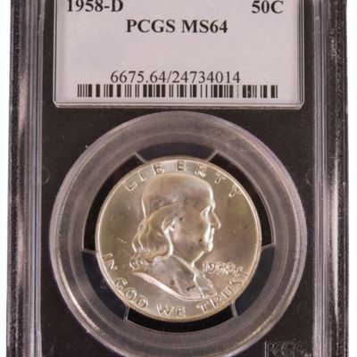 Sale Photo Thumbnail #223: 1958-D Franklin Half Dollar MS64 PCGS