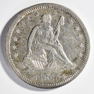 Sale Photo Thumbnail #351: 1855 Arrows Seated Quarter