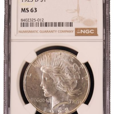 Sale Photo Thumbnail #66: 1923-D Peace Dollar MS63 NGC