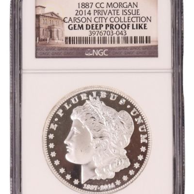 Sale Photo Thumbnail #281: 1887-CC Morgan 2014 Private Issue Gem DMPL NGC
