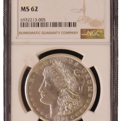 Sale Photo Thumbnail #63: 1921-S Morgan Dollar MS62 NGC