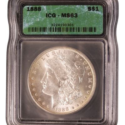 Sale Photo Thumbnail #248: 1888 Morgan Dollar MS63 ICG
