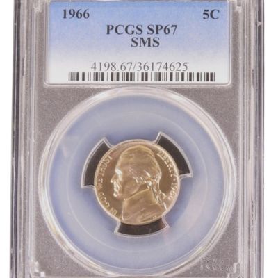 Sale Photo Thumbnail #7: 1966 SMS Jefferson Nickel SP67 PCGS