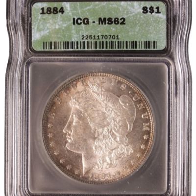 Sale Photo Thumbnail #241: 1884 Morgan Dollar MS62 ICG