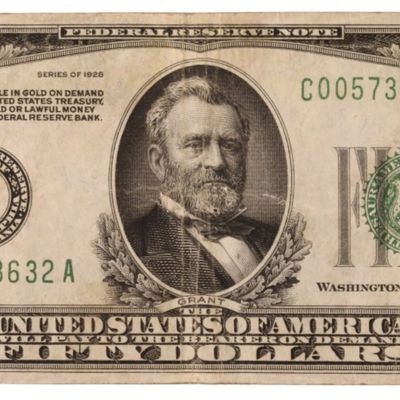 Sale Photo Thumbnail #107: 1928 $50 Federal Reserve Note