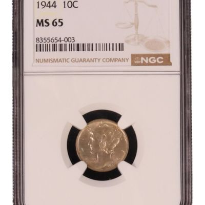 Sale Photo Thumbnail #11: 1944 Mercury Dime MS65 NGC