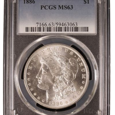 Sale Photo Thumbnail #245: 1886 Morgan Dollar MS63 PCGS
