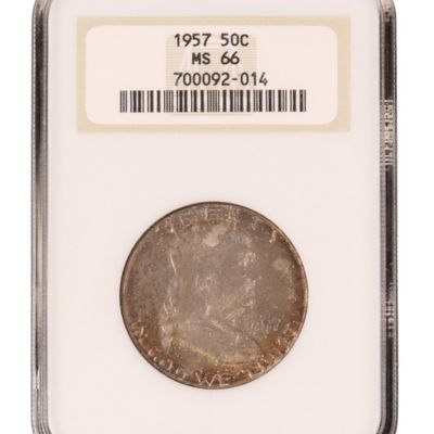 Sale Photo Thumbnail #24: 1957 Franklin Half Dollar MS66 NGC