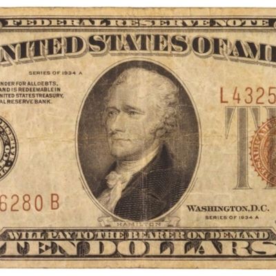Sale Photo Thumbnail #106: 1934A $10 Hawaii Federal Reserve Note