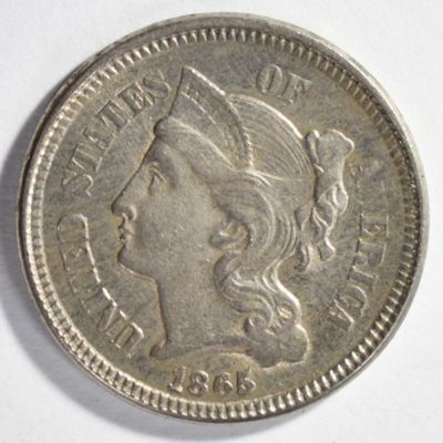 Sale Photo Thumbnail #327: 1865 3 Cent Nickel