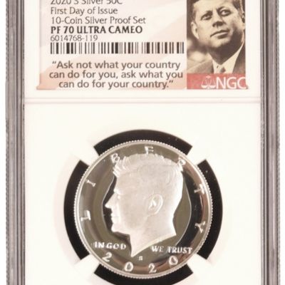 Sale Photo Thumbnail #228: 2020-S Silver Kennedy Half PF70 Ultra Cameo NGC