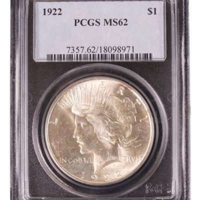 Sale Photo Thumbnail #263: 1922 Peace Dollar MS62 PCGS
