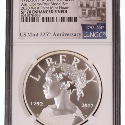 Sale Photo Thumbnail #79: 2017 W 1oz Silver Am. Liberty Medal SP70 NGC