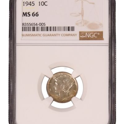 Sale Photo Thumbnail #12: 1945 Mercury Dime MS66 NGC