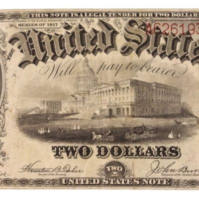 Sale Photo Thumbnail #94: 1917 $2 Legal Tender SN A62619313A