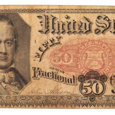 Sale Photo Thumbnail #90: 1875 50 Cent Fractional Currency 5th Issue