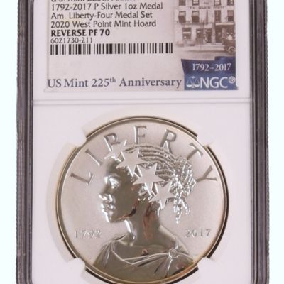 Sale Photo Thumbnail #80: 2017 P 1oz Silver Am. Liberty Medal Rev. PF70 NGC