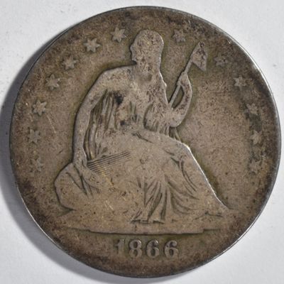 Sale Photo Thumbnail #165: 1866-S With Motto Seated Half Dollar