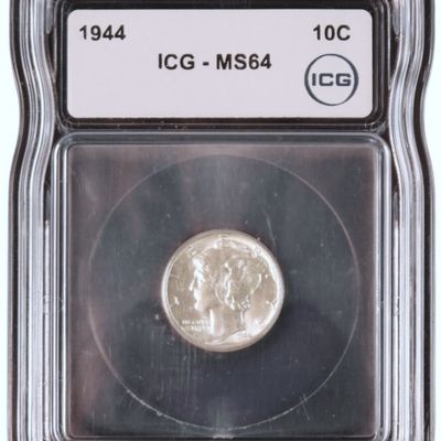 Sale Photo Thumbnail #209: 1944 Mercury Dime MS64 ICG