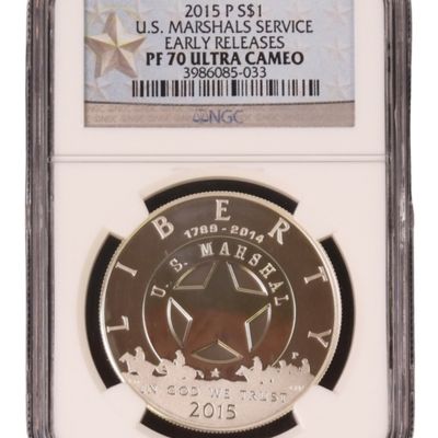 Sale Photo Thumbnail #273: 2015-P US Marshals Commem $1 PF70 UC NGC