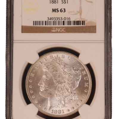 Sale Photo Thumbnail #35: 1881 Morgan Dollar MS63 NGC