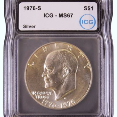 Sale Photo Thumbnail #72: 1976-S Silver Ike Dollar MS67 ICG